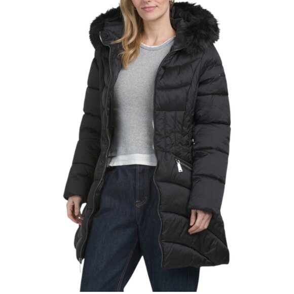 Tahari Jackets & Blazers - TAHARI Faux Fur Trim Heavyweight Puffer